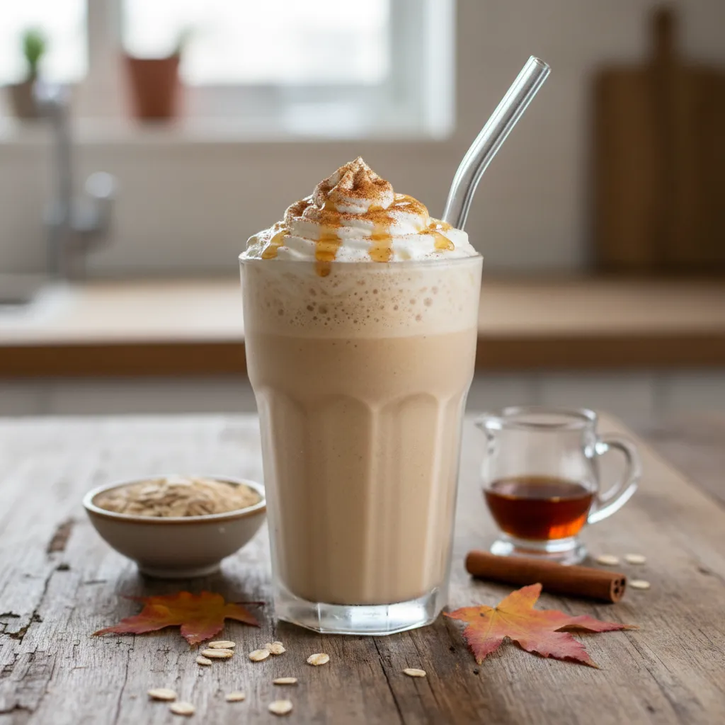 Creamy Maple Cinnamon Oat Milk Latte Smoothie
