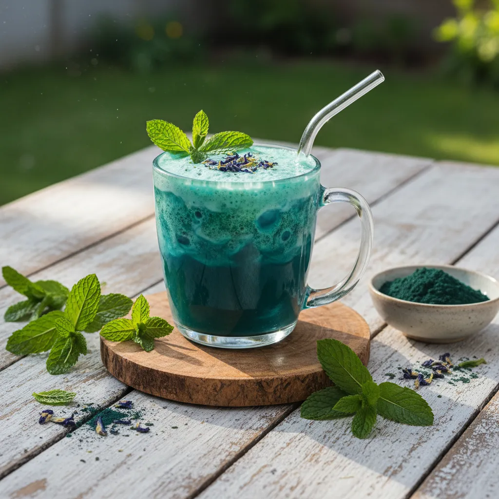 Creamy Spirulina Peppermint Infusion