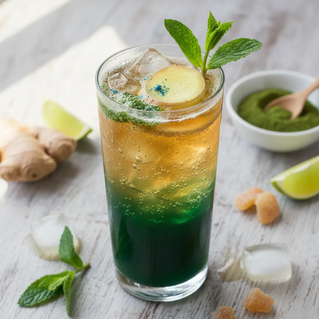 Crisp Ginger & Spirulina Green Tea Fizz