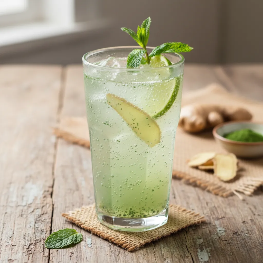 Crisp Ginger & Spirulina Green Tea Fizz