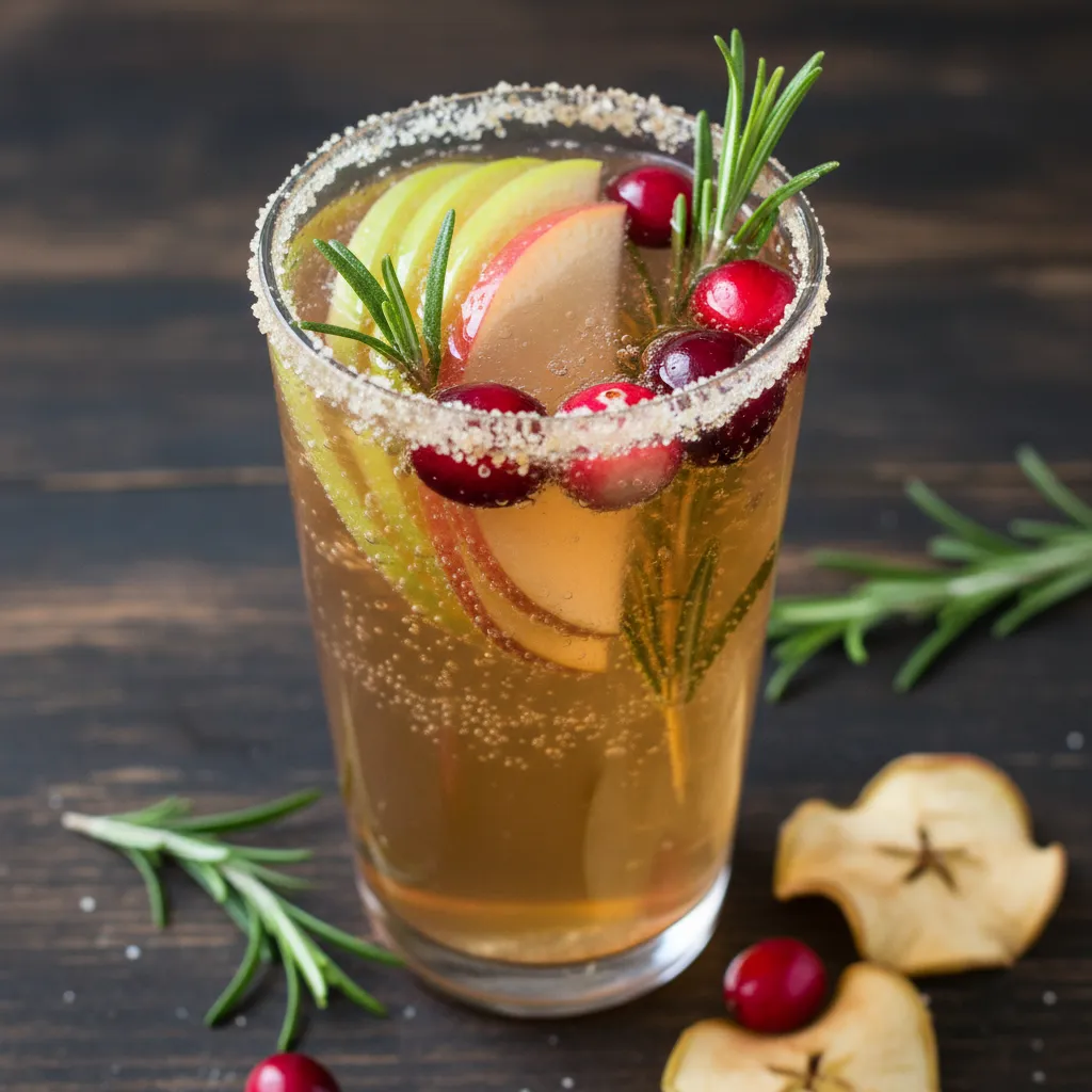 Crispy Apple and Rosemary Sparkling Mocktail
