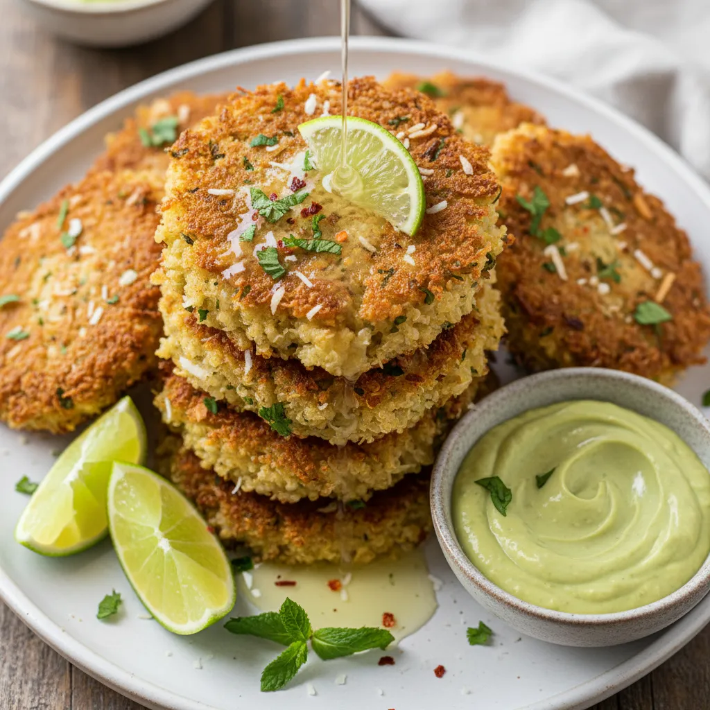 Crispy Coconut-Lime Quinoa Fritters