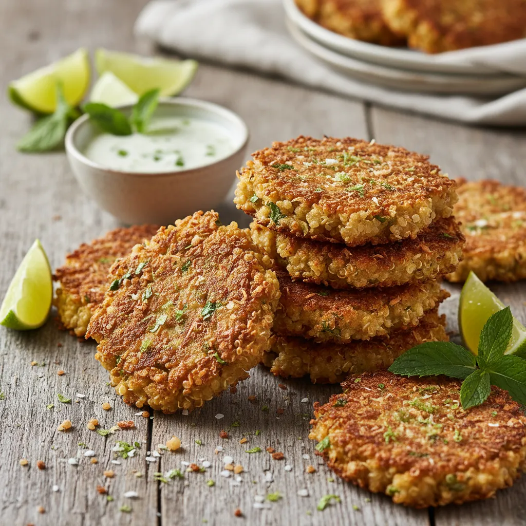 Crispy Coconut-Lime Quinoa Fritters