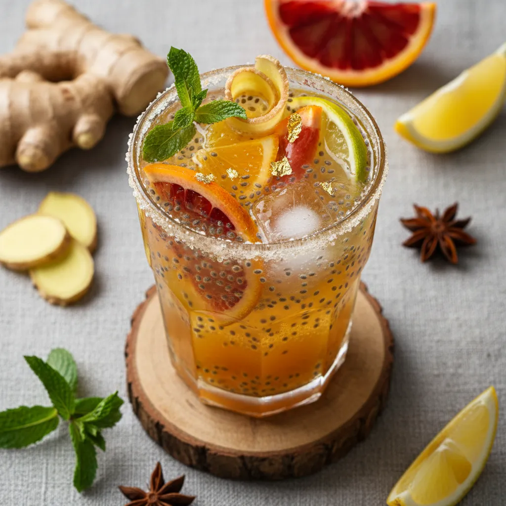 Crispy Ginger Citrus Chia Sparkler