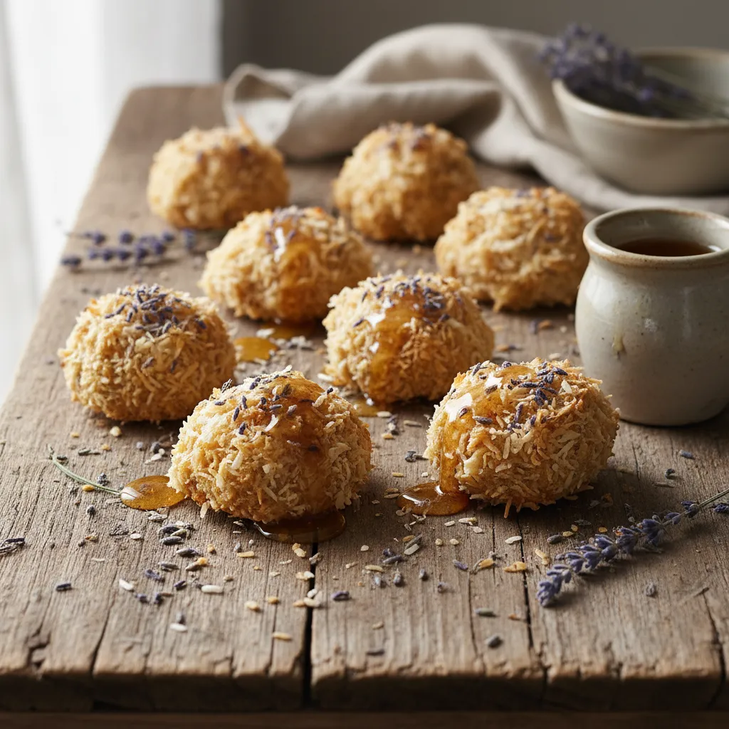 Crispy Honey-Lavender Coconut Energy Bites