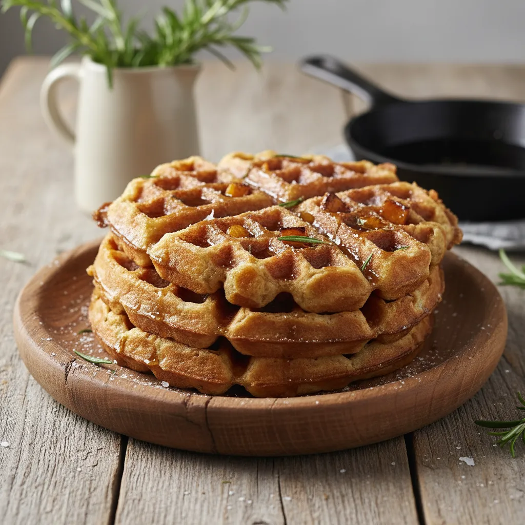 Crispy Maple Rosemary Butternut Squash Waffles