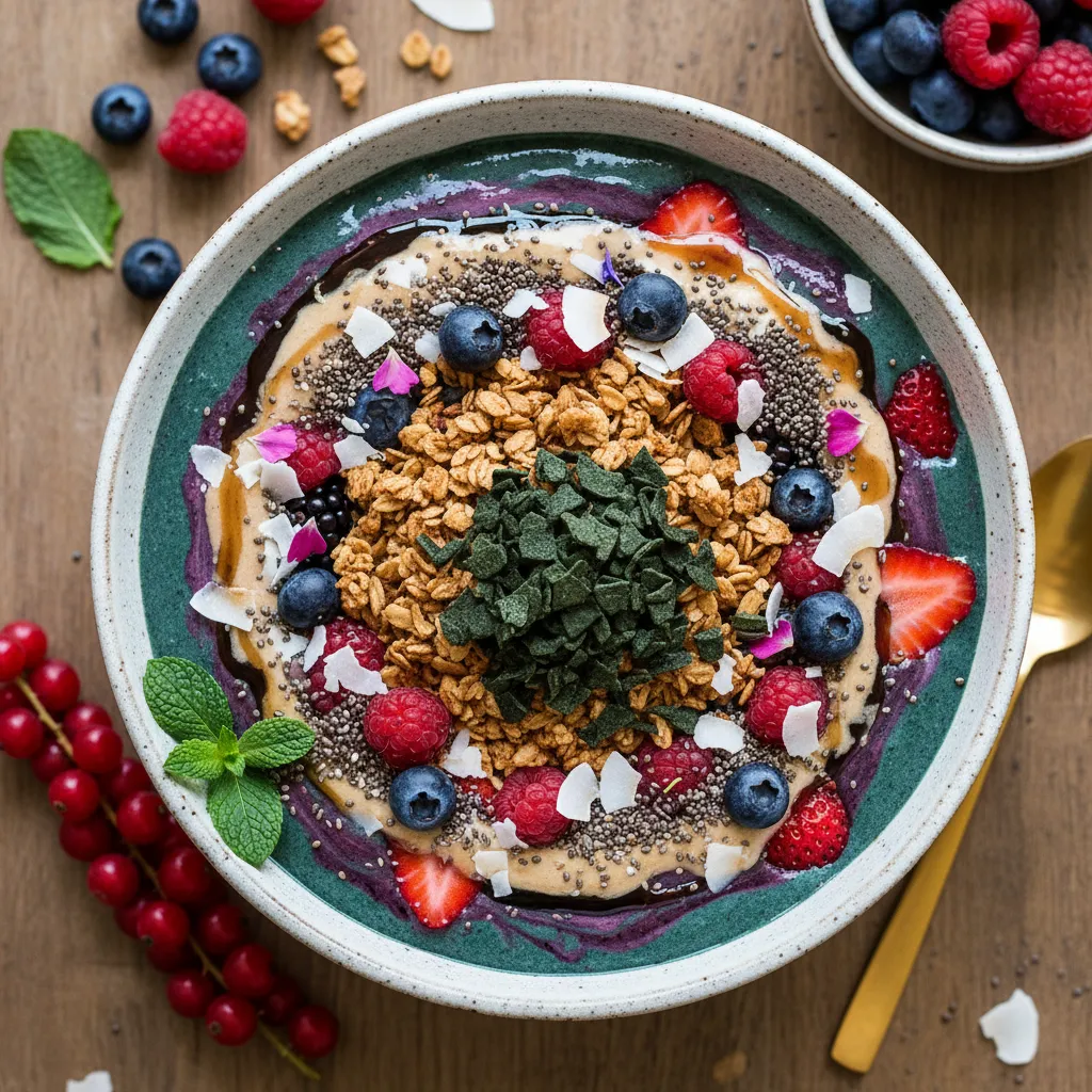 Crispy Spirulina & Berry Smoothie Bowl