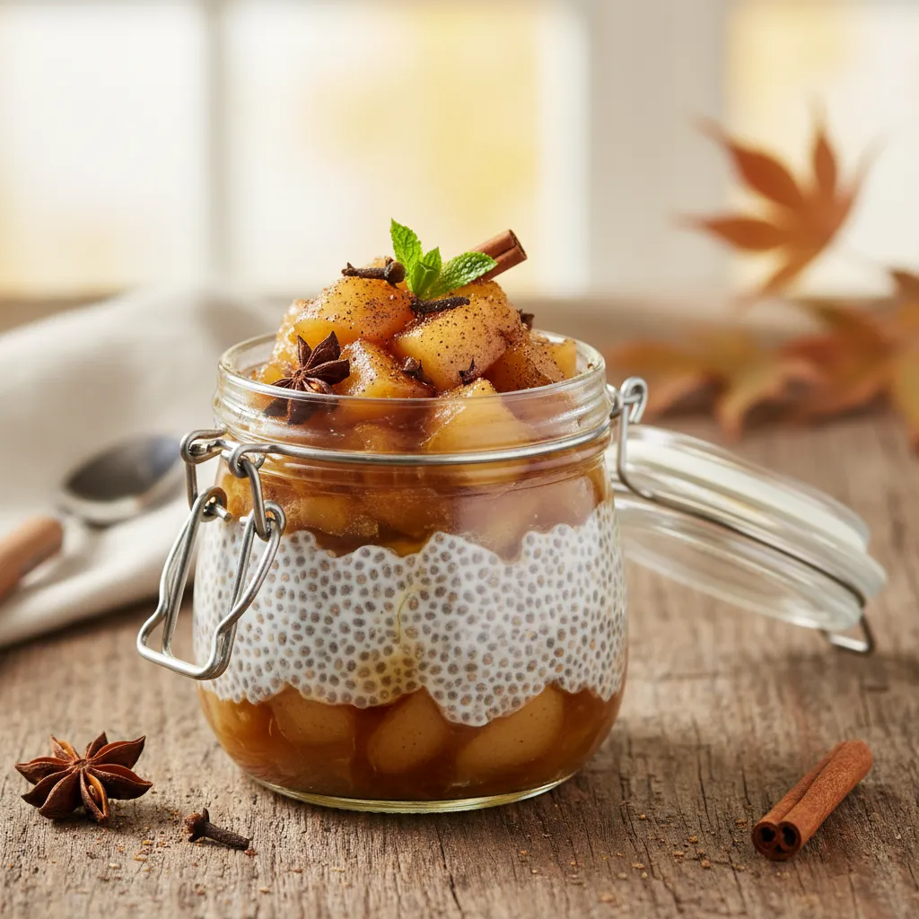 Decadent Maple Chia Pudding with Spiced Pear Compote