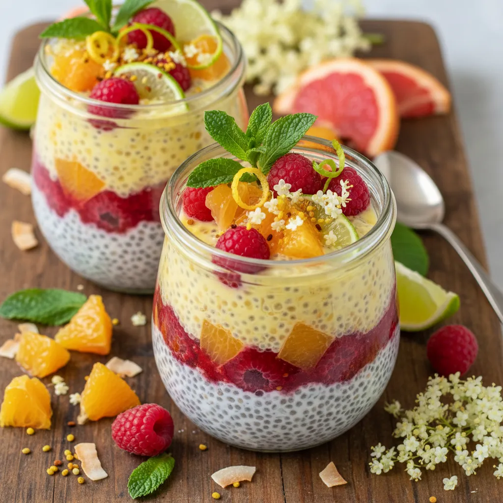 Elderflower Citrus Bliss Chia Cups