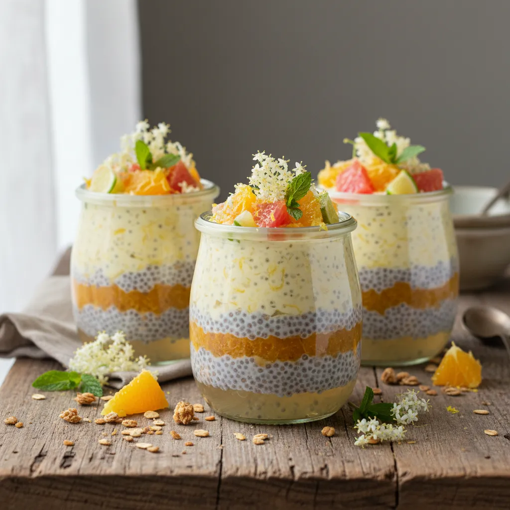 Elderflower Citrus Bliss Chia Cups
