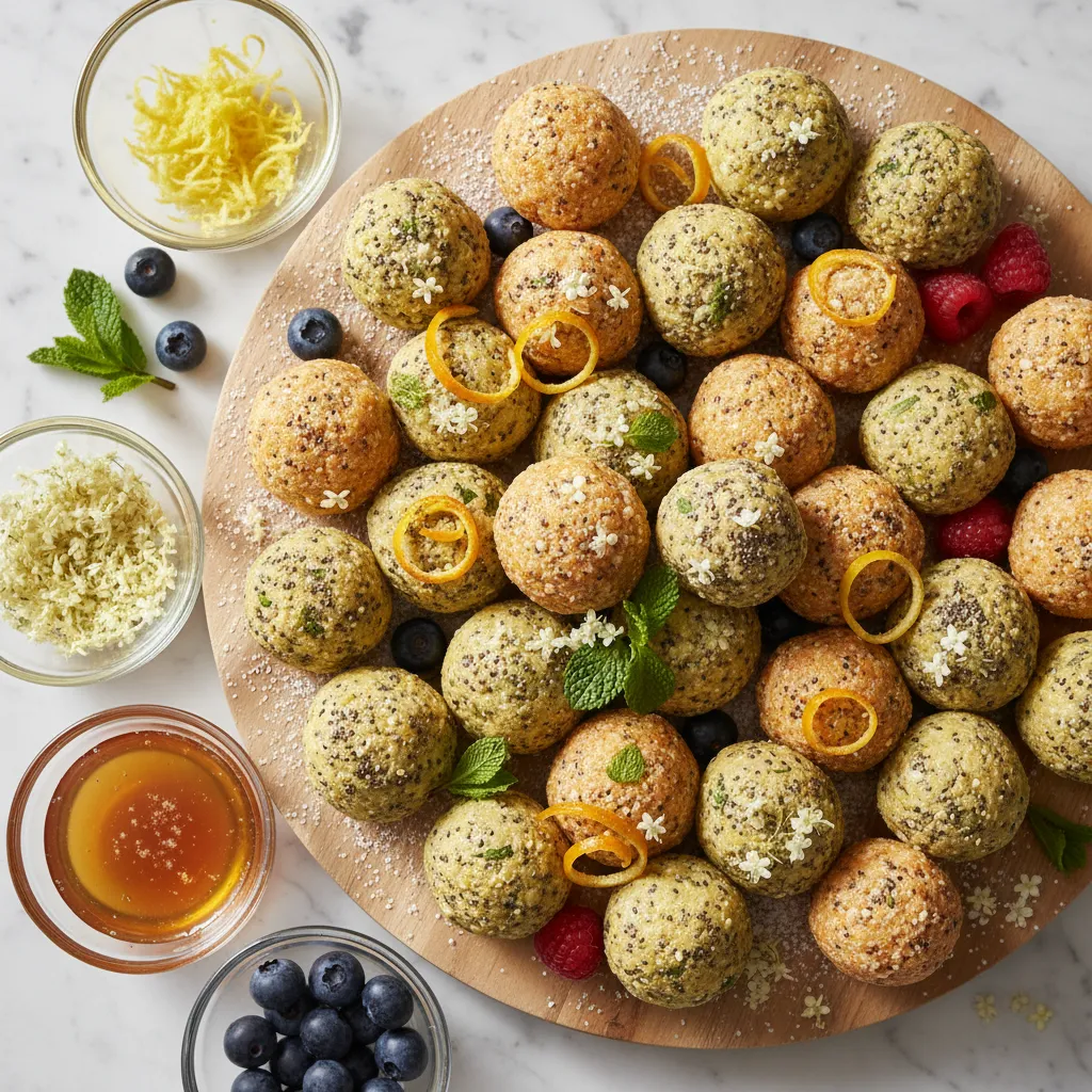 Elderflower Citrus Chia Bliss Bites