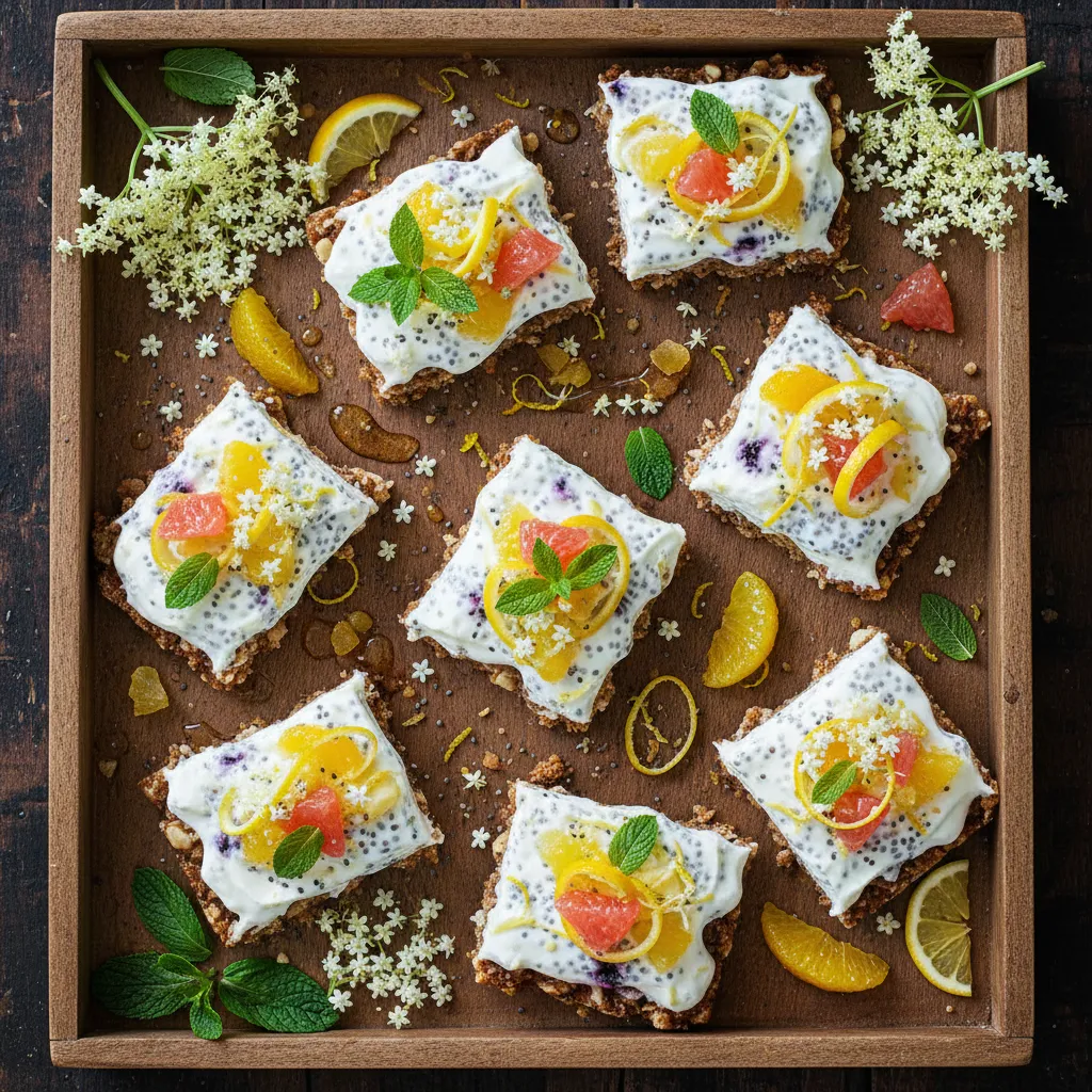 Elderflower Citrus Chia Delight Bars