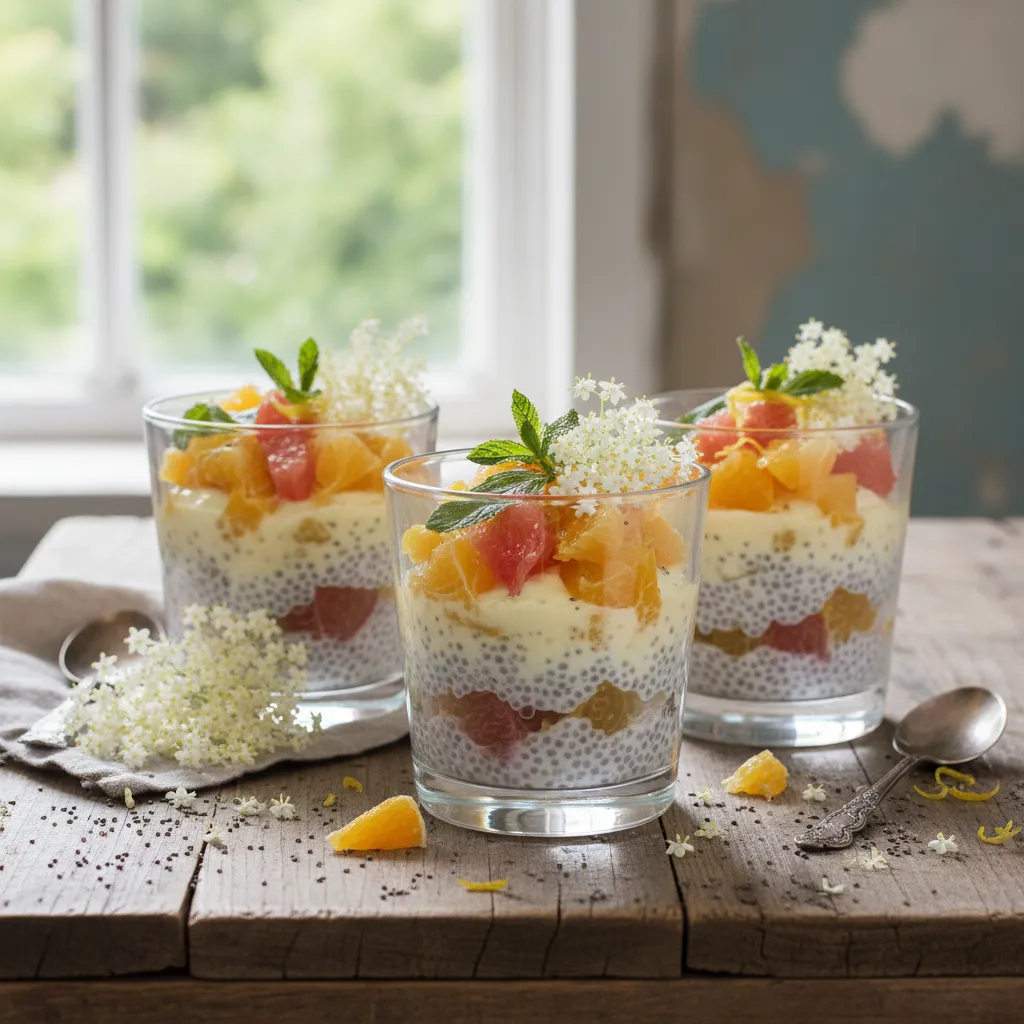 Elderflower Citrus Chia Delight Cups