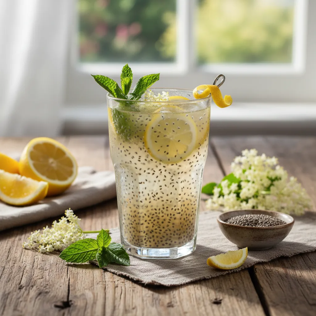Elderflower Citrus Chia Fizz