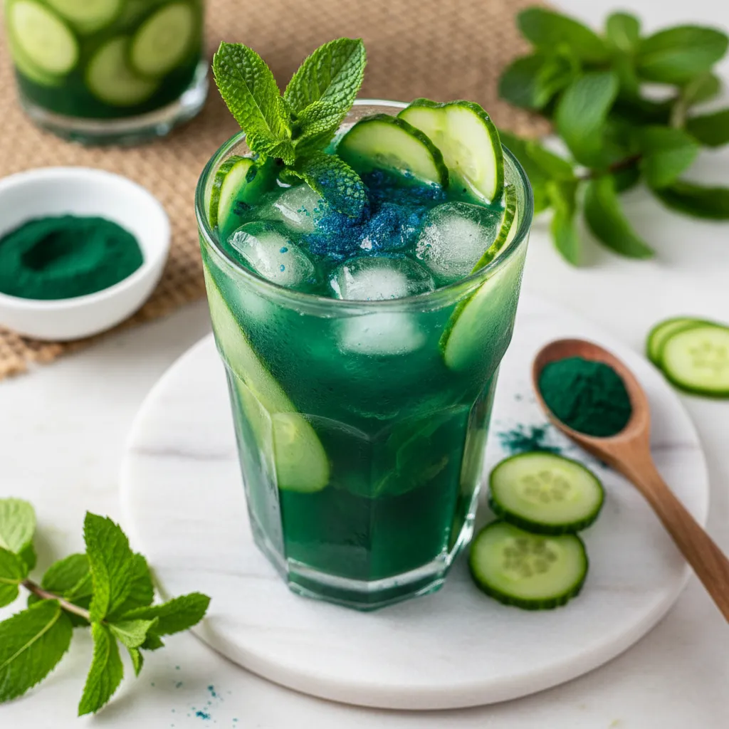 Energizing Cucumber Mint Spirulina Infusion