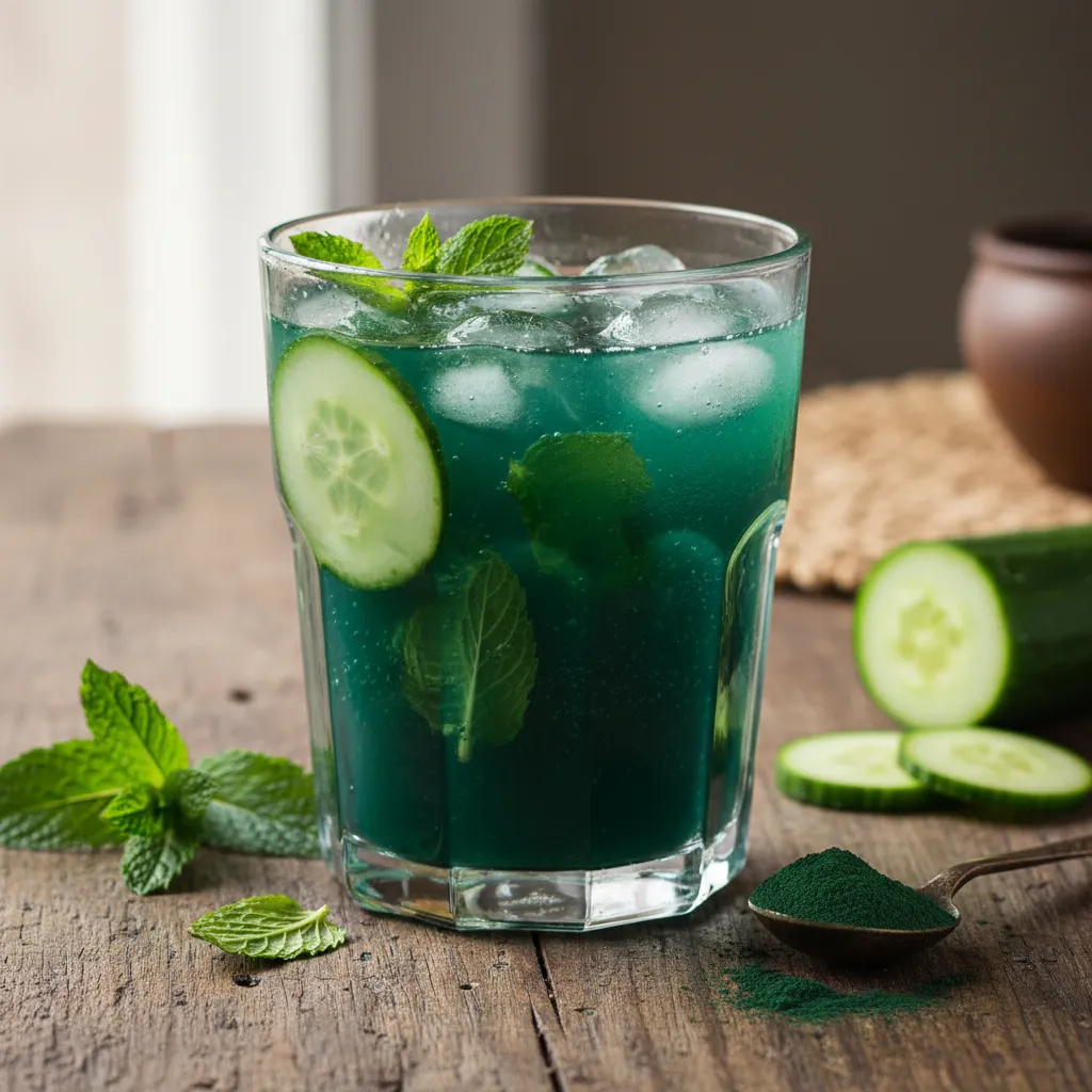 Energizing Cucumber Mint Spirulina Infusion