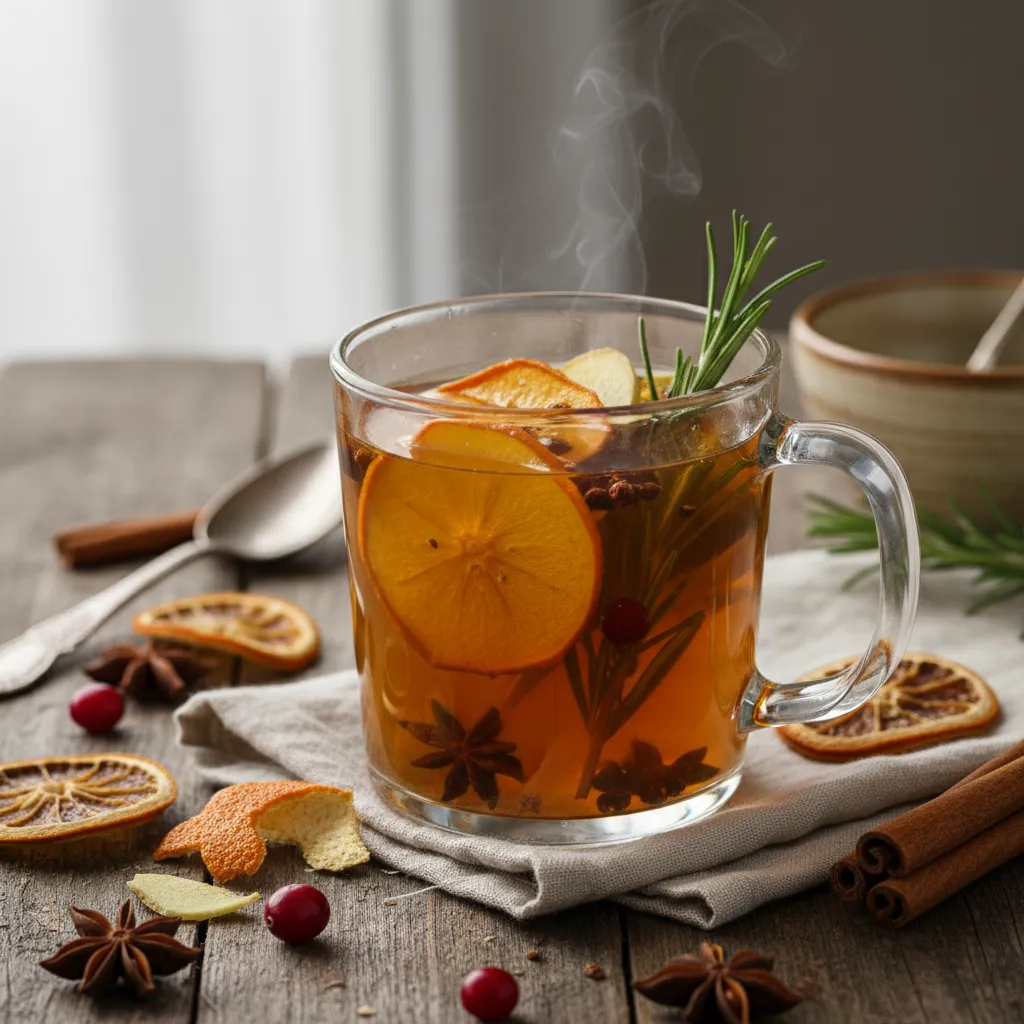 Festive Spiced Persimmon Infusion with Ginger and Rosemary