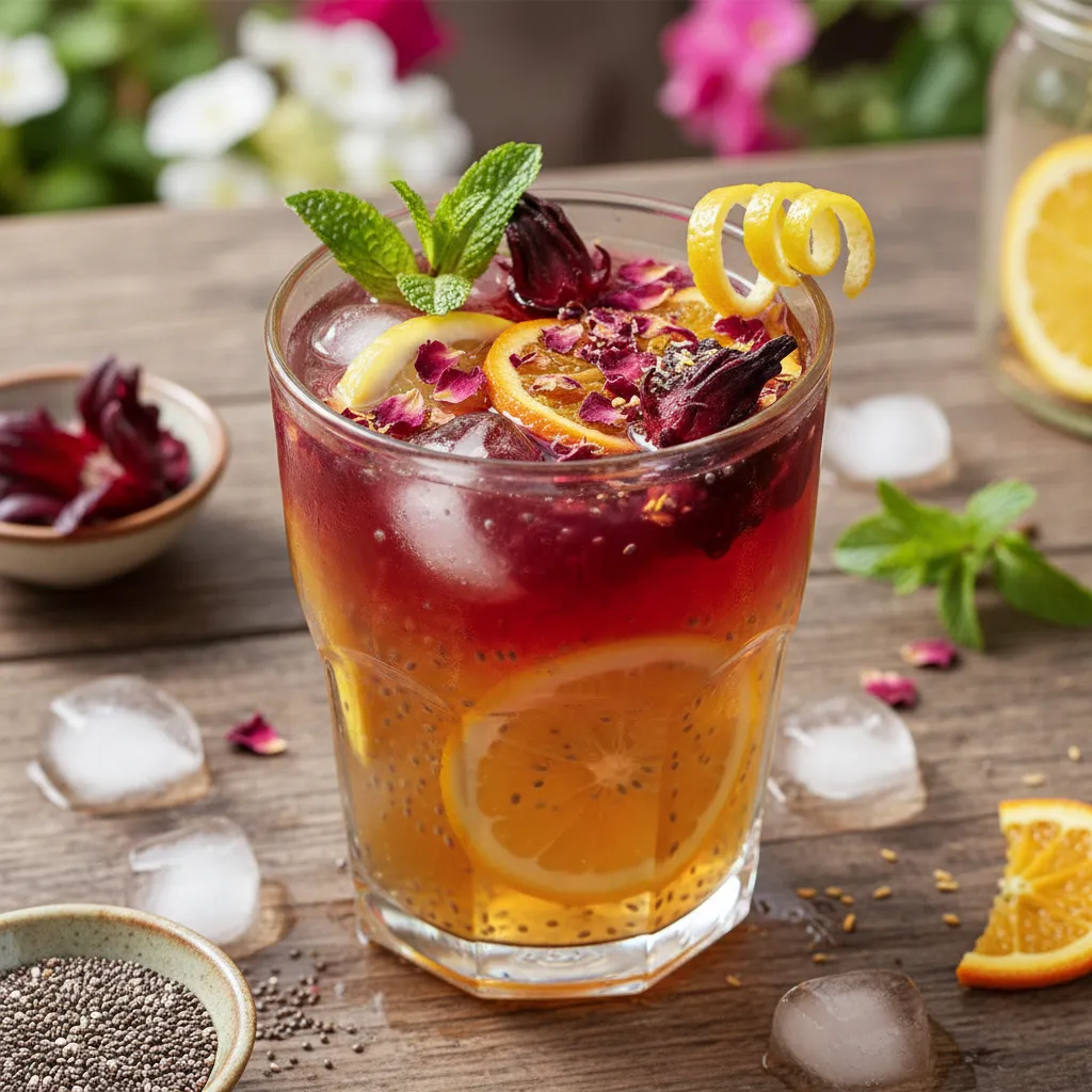 Floral Citrus Chia Refresh with Hibiscus Twist