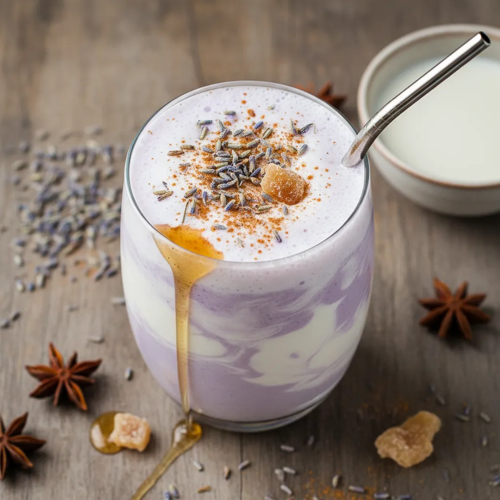 Frosted Lavender Chai Smoothie with Oat Milk
