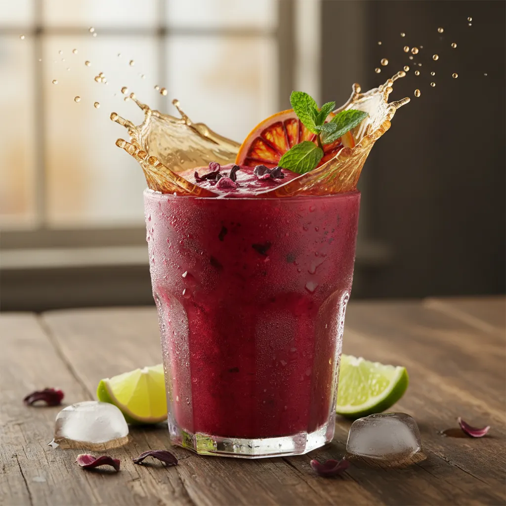 Frosty Beetroot Hibiscus Smoothie with Citrus Splash