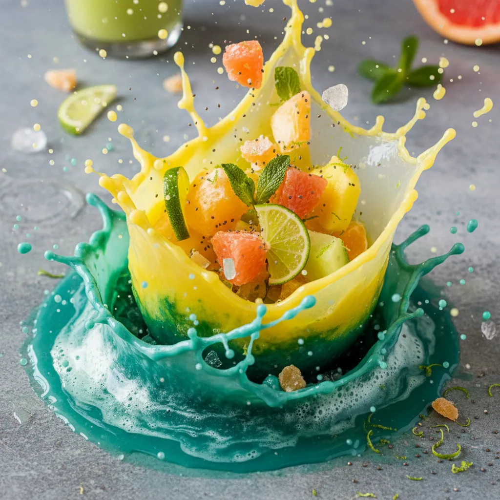 Frosty Citrus and Honeydew Spirulina Smoothie Splash