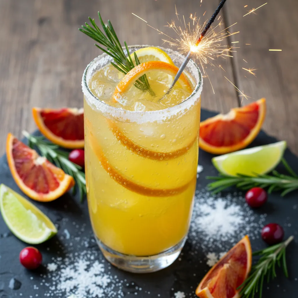 Frosty Citrus and Rosemary Sparkler
