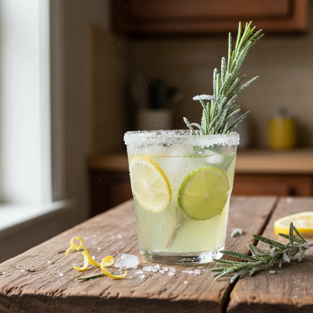 Frosty Citrus and Rosemary Sparkler