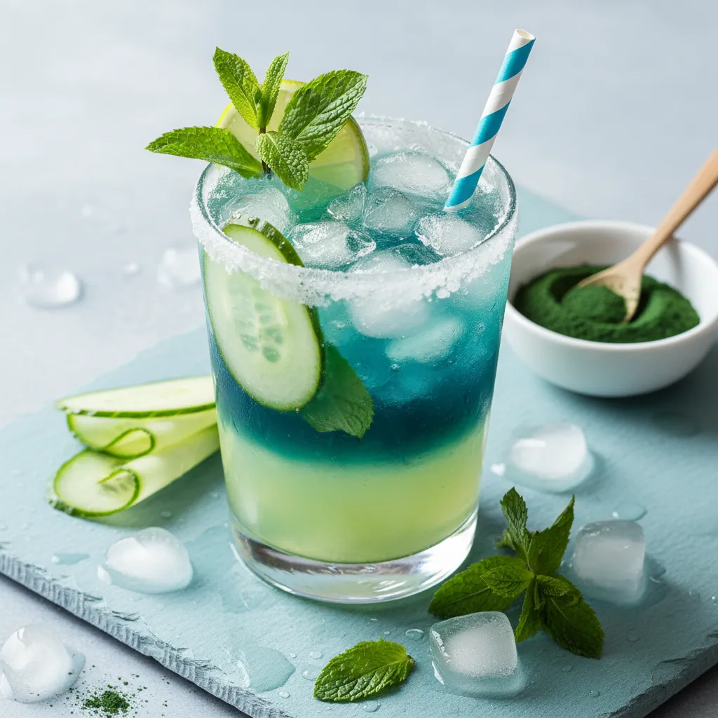 Frosty Cucumber Mint Spirulina Refresher