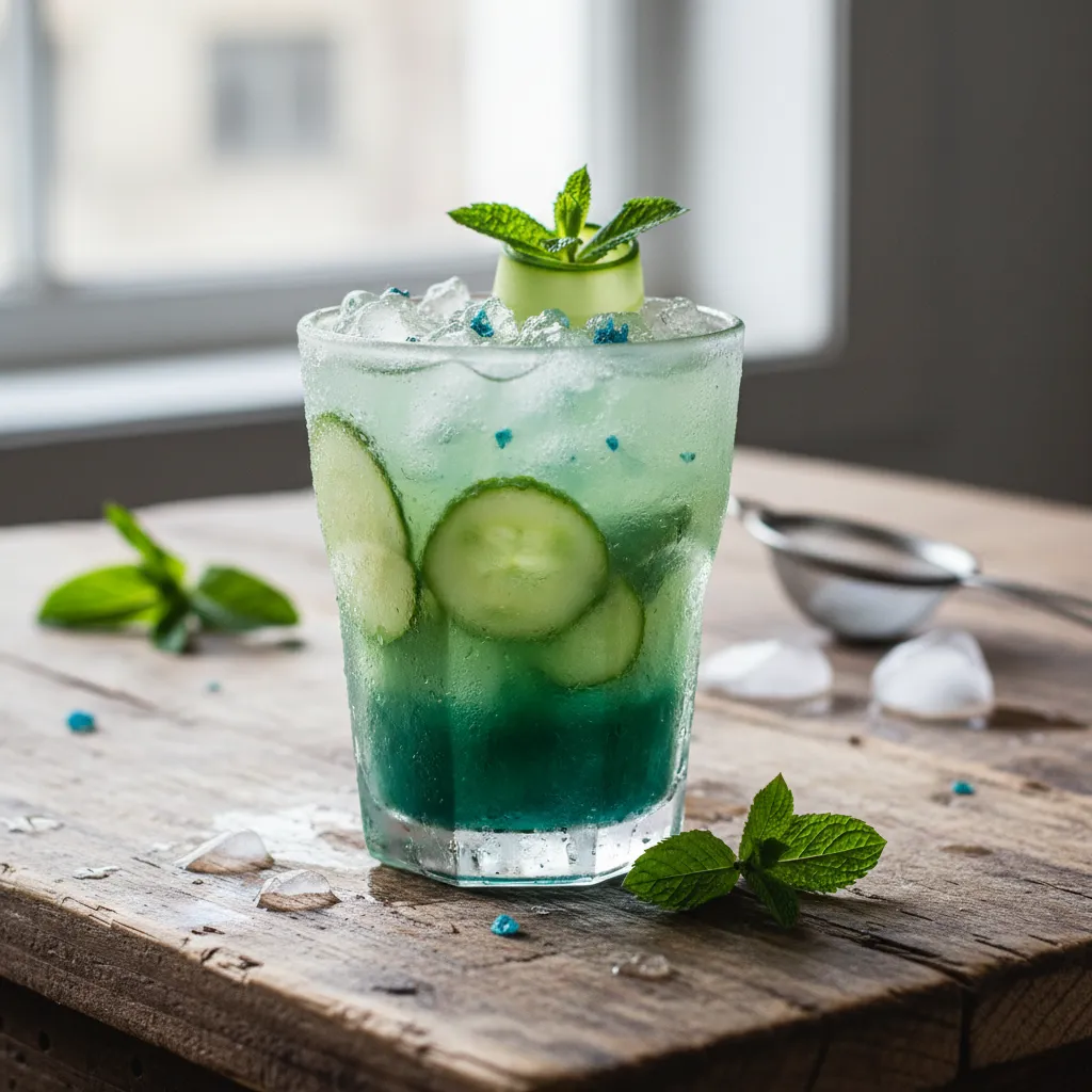 Frosty Cucumber Mint Spirulina Refresher