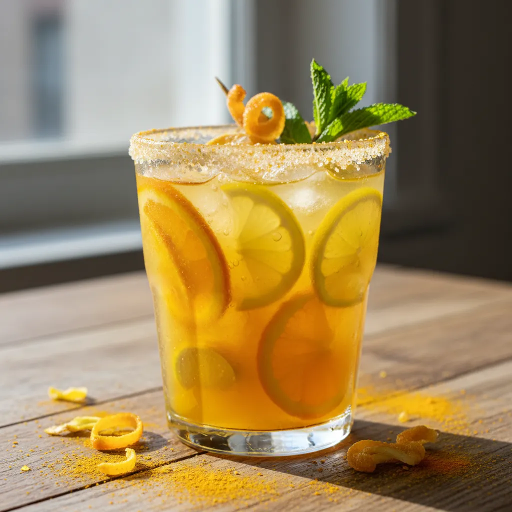 Frosty Ginger Citrus Infusion with Tangy Turmeric Boost