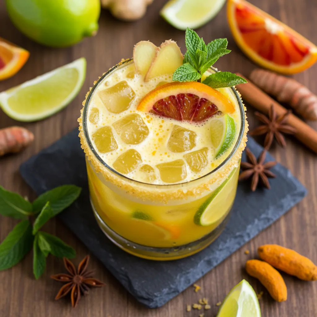 Frosty Ginger Turmeric Citrus Mocktail