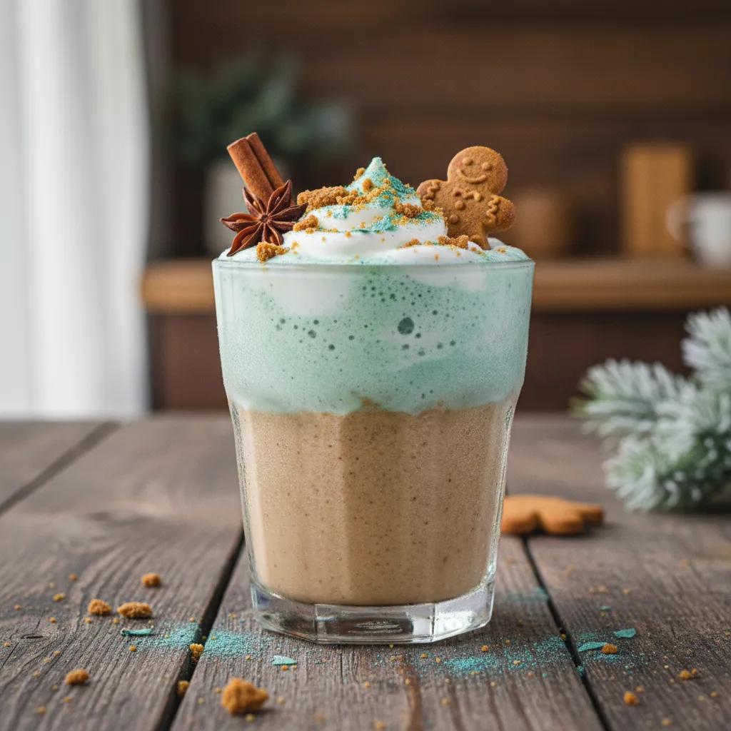 Frosty Gingerbread Chai Smoothie with a Spirulina Twist