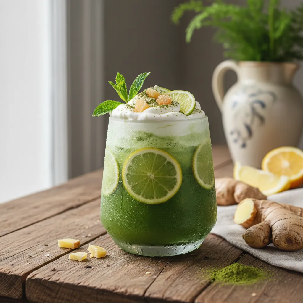 Frosty Matcha Ginger Citrus Cooler