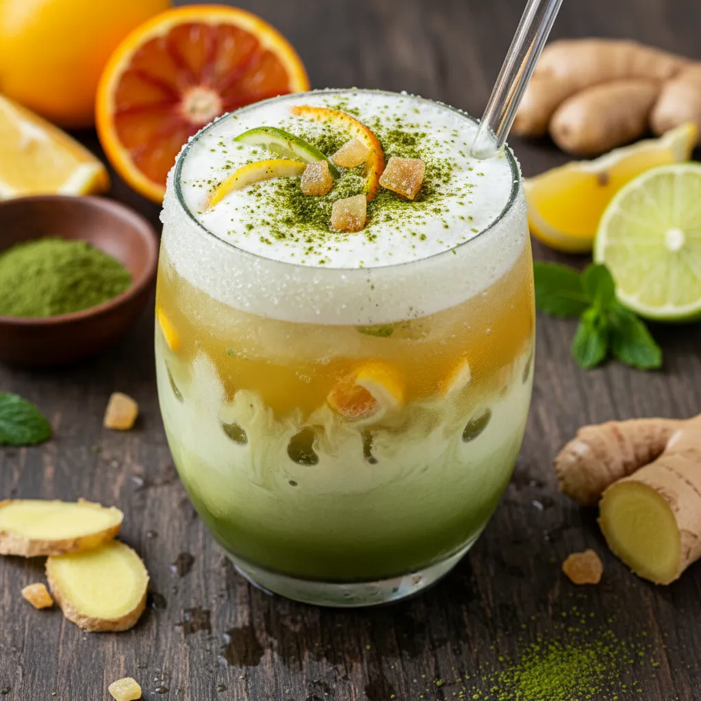 Frosty Matcha Ginger Citrus Refresher
