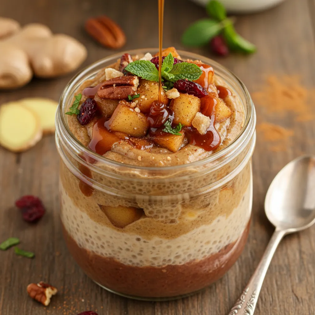 Ginger-Spiced Caramelized Apple Chia Pudding Delight