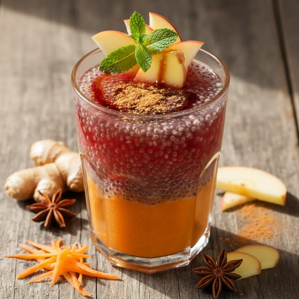 Ginger-Spiced Carrot-Apple Chia Refresher