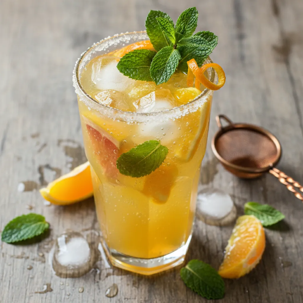Ginger Citrus Spritz with Fresh Mint Infusion