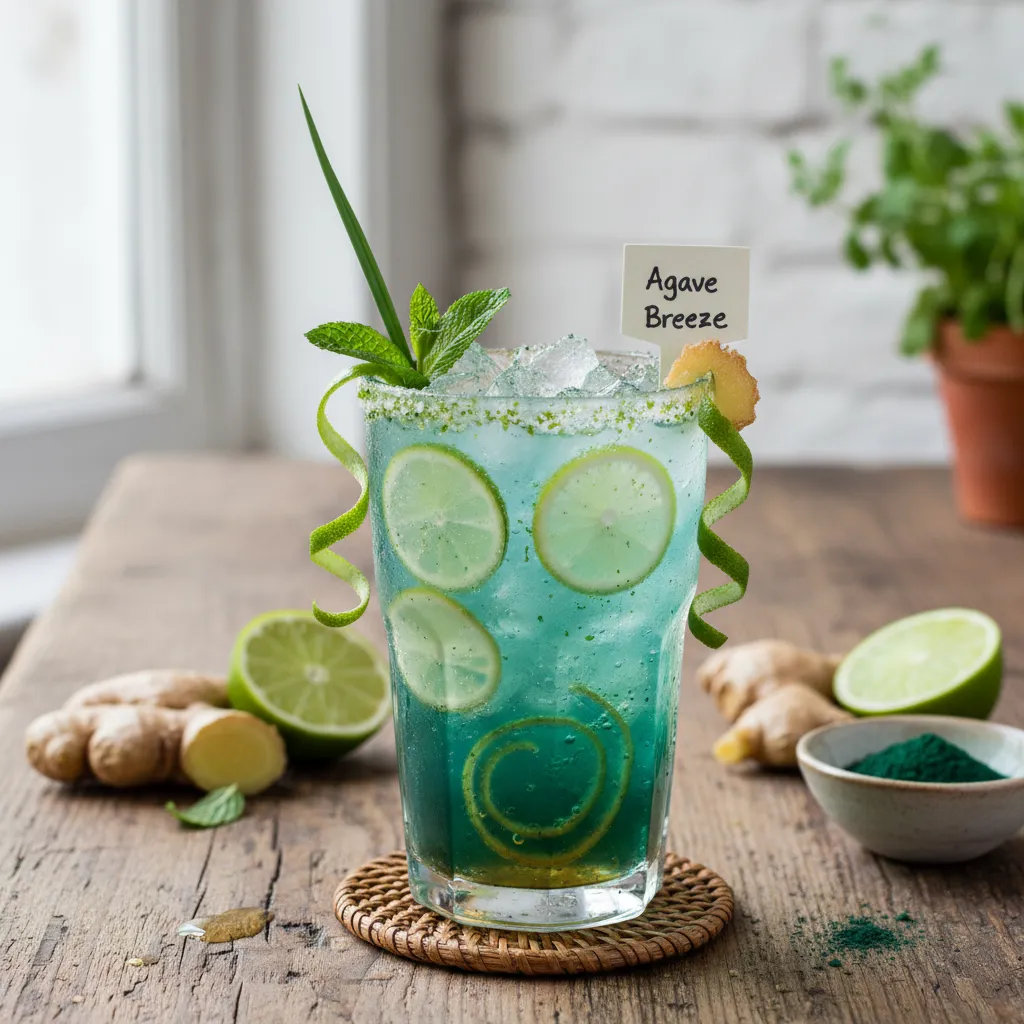 Ginger Lime Spirulina Cooler with Agave Breeze