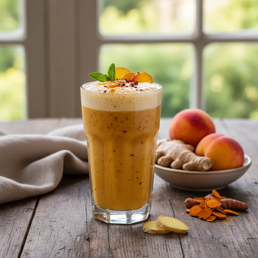 Ginger Peach Turmeric Infusion Smoothie