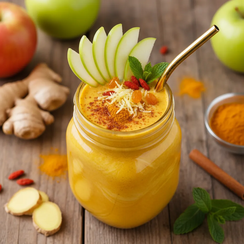 Golden Turmeric Apple Ginger Smoothie Elixir