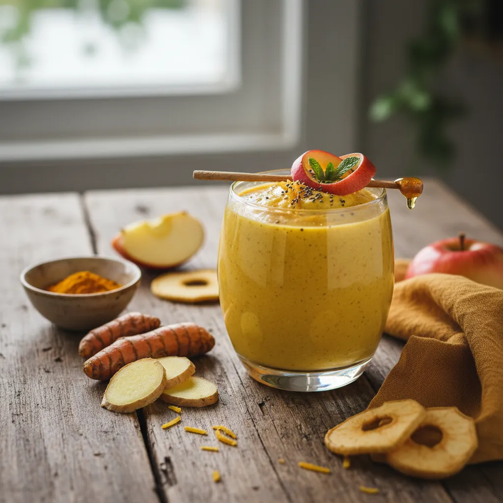 Golden Turmeric Apple Ginger Smoothie Elixir