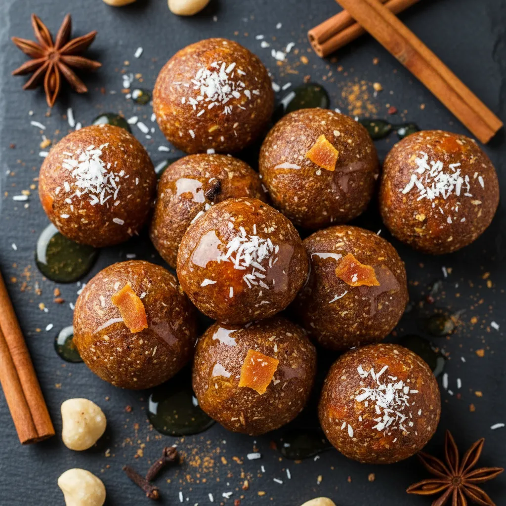 Honey-Spiced Persimmon and Coconut Bliss Balls