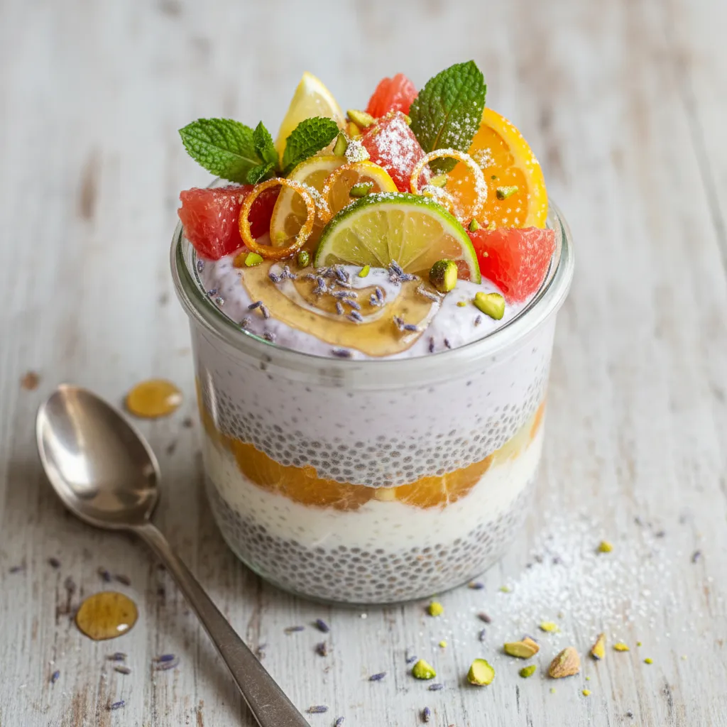 Honey Lavender Bliss Chia Pudding with Citrus Burst