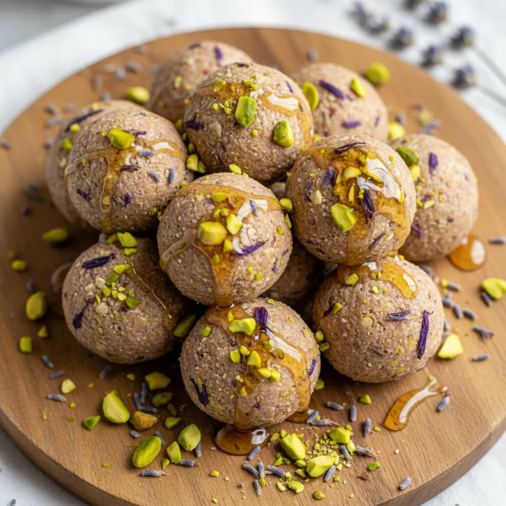 Honey Lavender Bliss Energy Balls with Pistachio Crunch