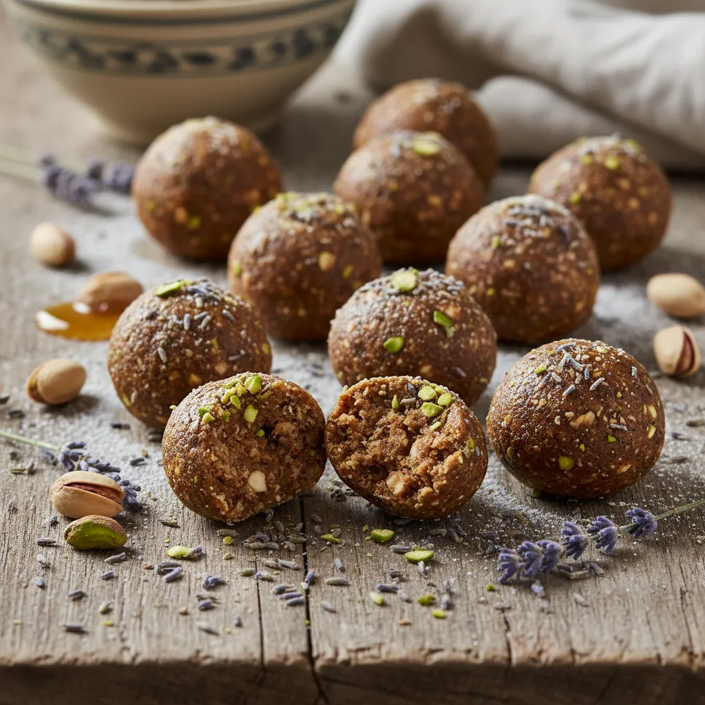 Honey Lavender Bliss Energy Balls with Pistachio Crunch