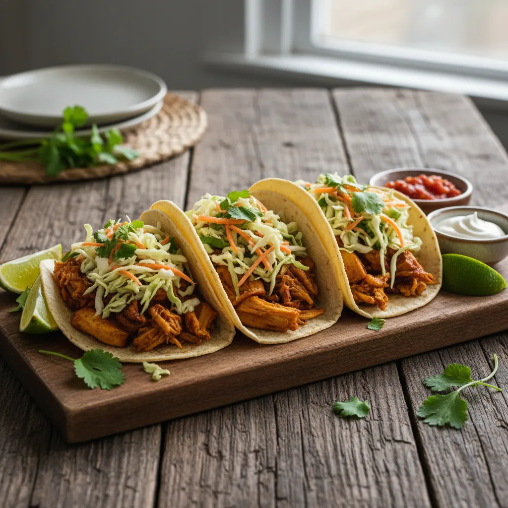 Jackfruit Tacos with Cilantro-Lime Slaw