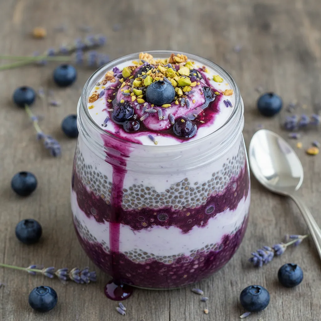 Lavender-Infused Blueberry Chia Pudding Parfait