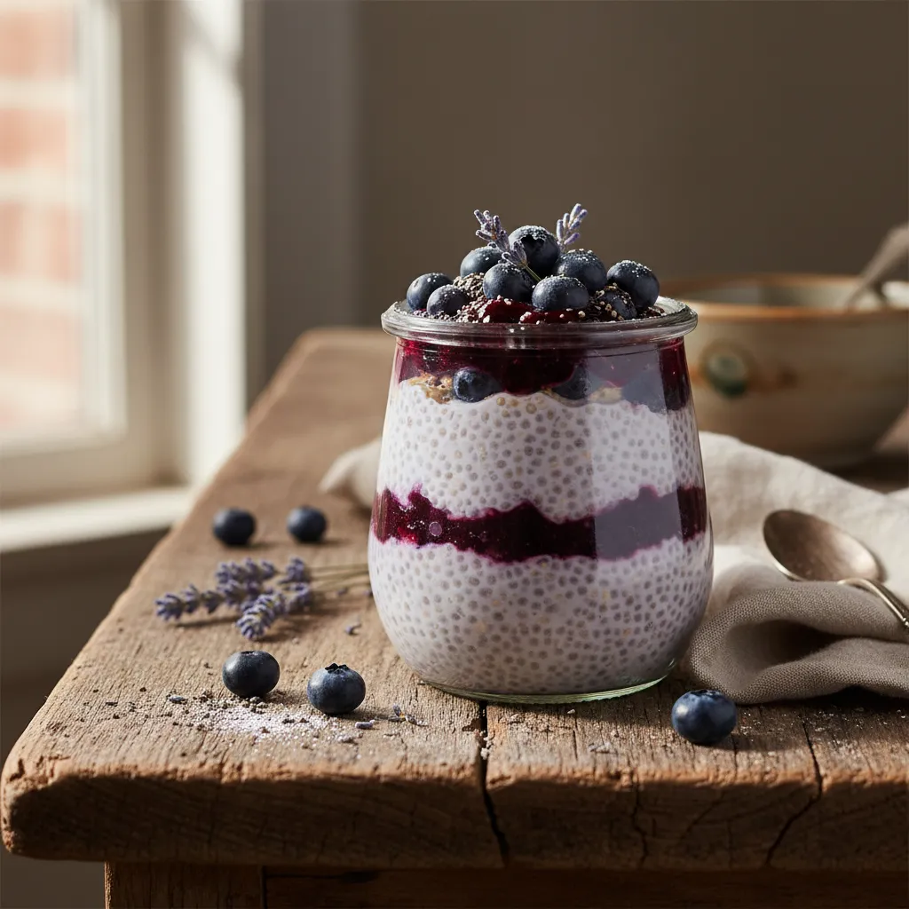 Lavender-Infused Blueberry Chia Pudding Parfait