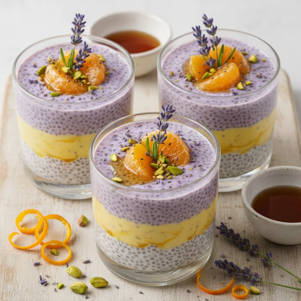 Lavender-Infused Maple Citrus Chia Pudding Cups