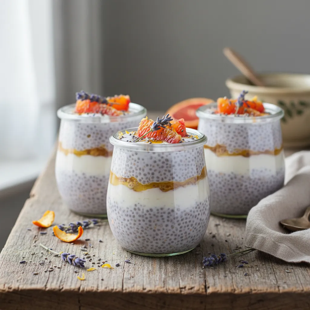 Lavender-Infused Maple Citrus Chia Pudding Cups